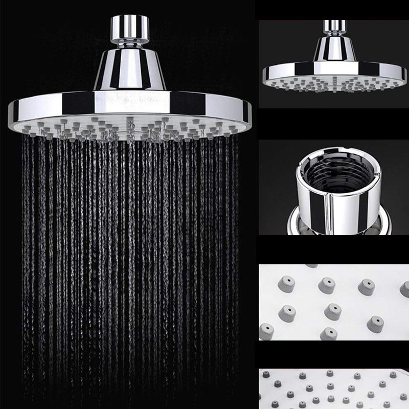Rynx | Round Fest Shower Head Silver Single Jet Wall Mounted Shower Head