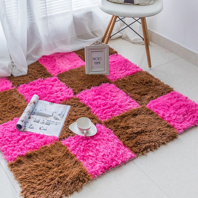 Rynx | Modern Carpet Tiles Interlocking Color Block Shag Carpet Tiles