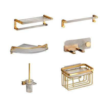 Rynx | Modern Golden Bathroom Accessories Single Piece or in Set with Bathroom Shelf