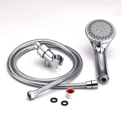 Rynx | Round Handheld Showerhead in Silver Leak-Resistant Wall-Mounted Showerhead