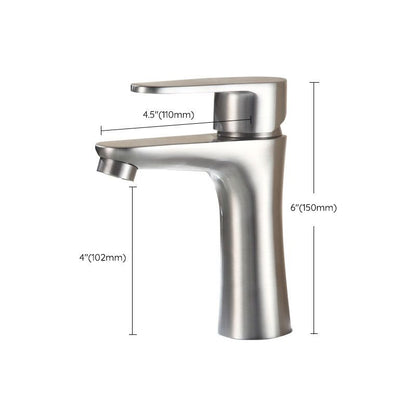 Rynx | Contemporary Stainless Steel Basin Tap Lever Handles Low Arc Basin Mixer