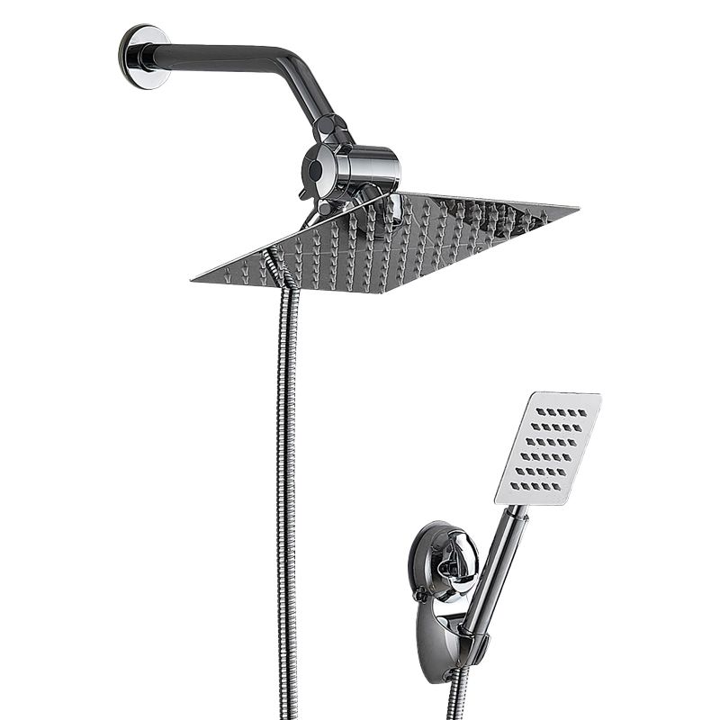 Rynx | Silver Square Double Shower Head Modern Water Filtration Wall-Mounted Shower Head