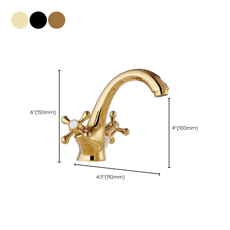 Rynx | Centered Basin Faucet Single Hole Bathroom Faucet with 2 Cross Handles
