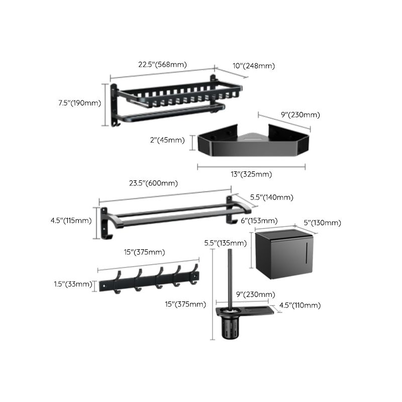 Rynx | Traditional black bathroom accessories individually or in a set
