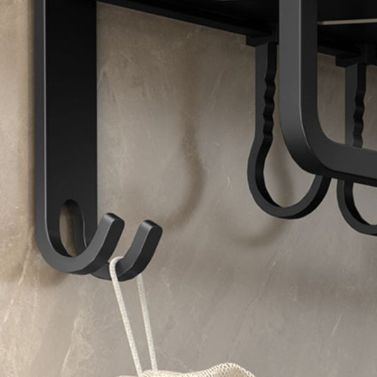 Rynx | Modern Bathroom Set Matte Black Bathroom Shelf Towel Holder Bathroom Accessories Set