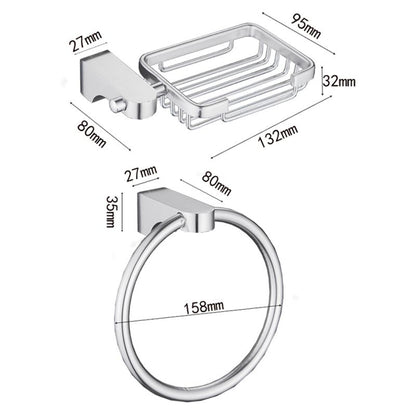 Rynx | 6-piece Chrome Bathroom Accessory as Individual Piece or as Set with Towel Ring Bar