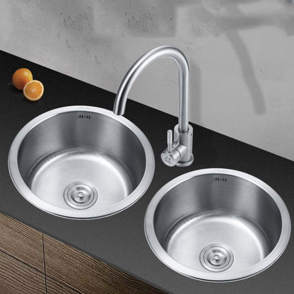 Rynx | Round Single Bowl Kitchen Sink Stainless Steel Sink with Drain Strainer Set