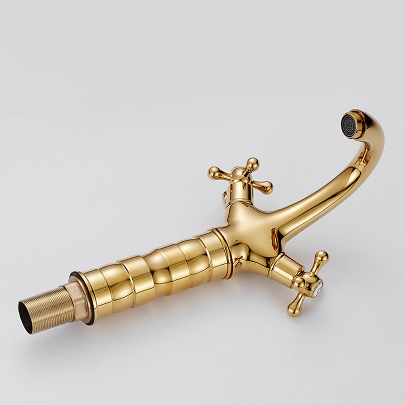 Rynx | Centered Basin Faucet Single Hole Bathroom Faucet with 2 Cross Handles