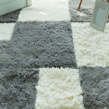 Rynx | Bedroom Carpet Tiles Solid Color Square Shag Stain Resistant Carpet Tiles