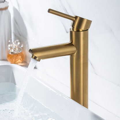 Rynx | 1-handle gold nickel wide-range fitting Single-hole lever washbasin fitting with drain