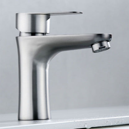 Rynx | Contemporary Stainless Steel Basin Tap Lever Handles Low Arc Basin Mixer