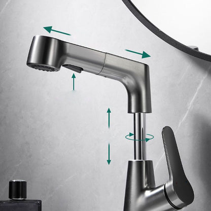 Rynx | 1-handle brushed nickel widespread faucet Single-hole bathroom vessel faucet with brass
