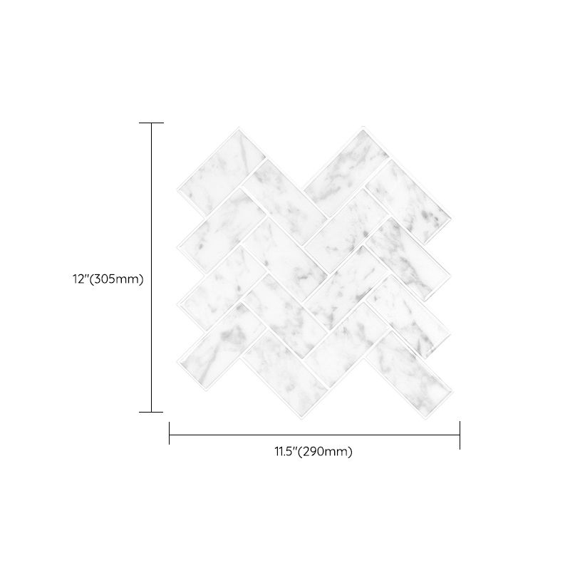 Rynx | Modern Peel & Stick Mosaic Tile PVC Herringbone Peel and Stick Wall Tile