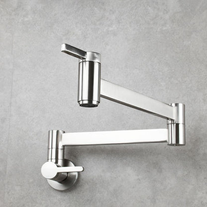 Rynx | 1-handle brushed nickel widespread faucet 1 hole wall-mounted bathroom faucet with brass