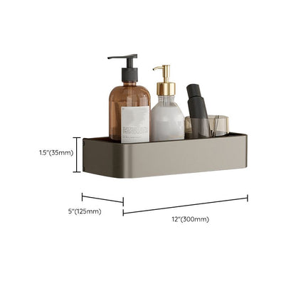 Rynx | Contemporary Aluminum Bathroom Accessory Set Grey Bath Shelf