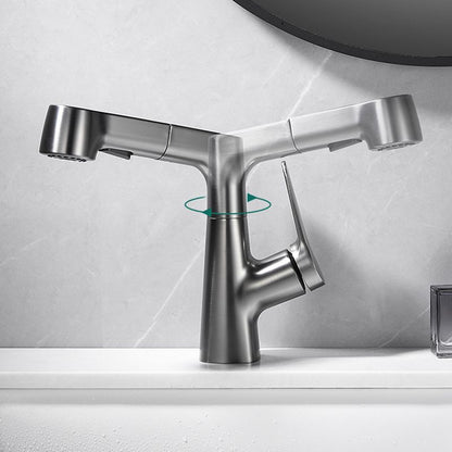 Rynx | 1-Handle Brush Nickel Widespread Faucet Single Hole Bathroom Vessel Faucet with Brass