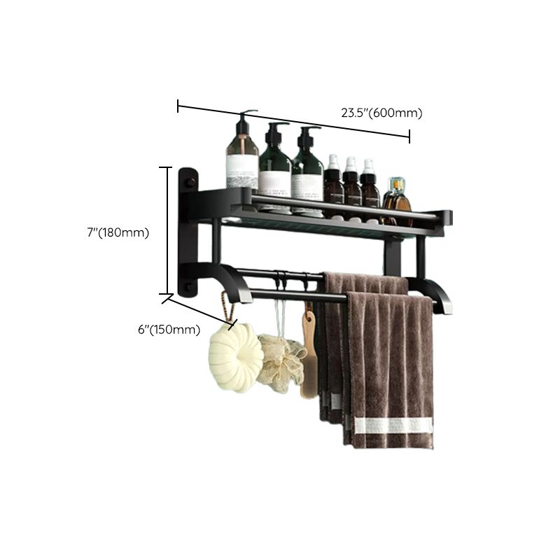 Rynx | Modern Black Bathroom Accessories Stainless Steel Fitting Set Bathroom Shelf