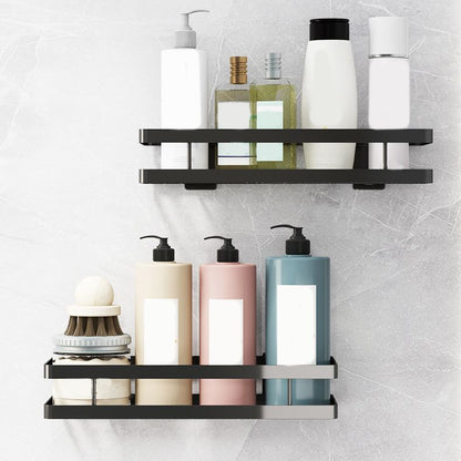 Rynx | 2-piece bathroom shelf made of matte black metal bathroom hardware set
