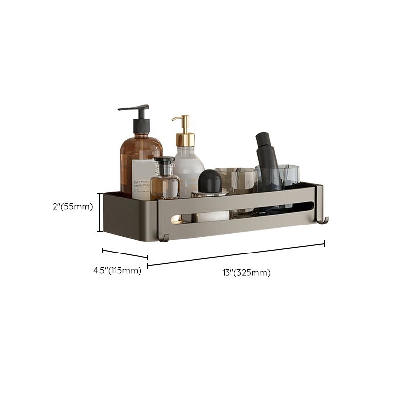 Rynx | Contemporary Aluminum Bathroom Accessory Set Grey Bath Shelf