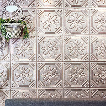 Rynx | Modern Wall Panel Floral 3D Print Peel and Stick Waterproof Wall Panels