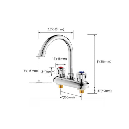 Rynx | 2-handle brass bathroom faucet modern high arch central crane