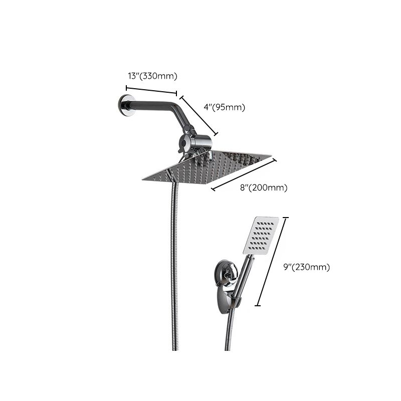 Rynx | Silver Square Double Shower Head Modern Water Filtration Wall-Mounted Shower Head