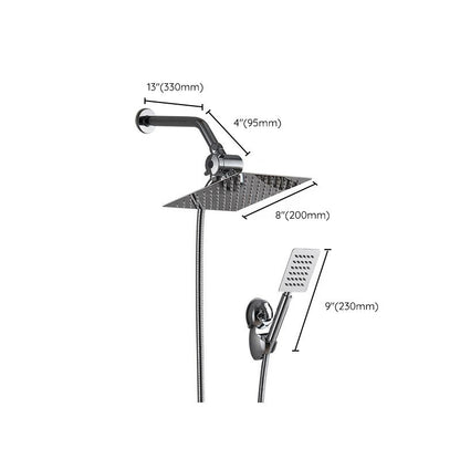 Rynx | Silver Square Double Shower Head Modern Water Filtration Wall-Mounted Shower Head