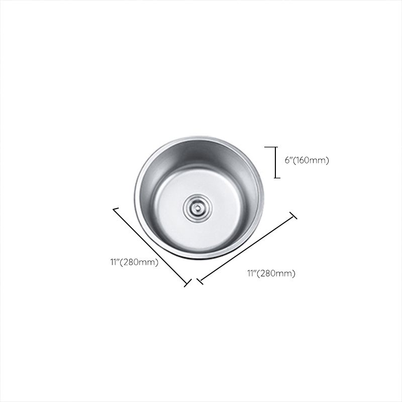 Rynx | Round Single Bowl Kitchen Sink Stainless Steel Sink with Drain Strainer Set