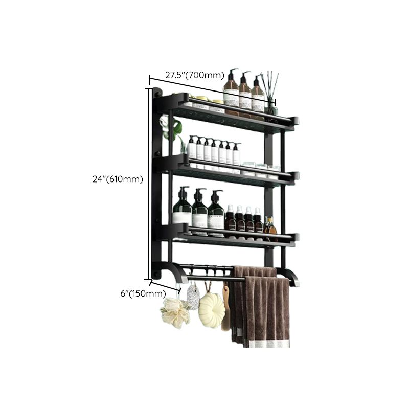 Rynx | Modern Black Bathroom Accessories Stainless Steel Fitting Set Bathroom Shelf