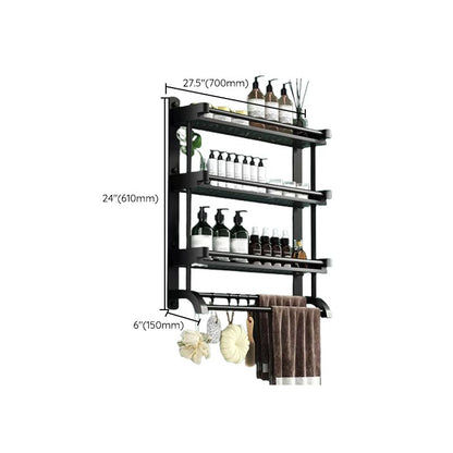 Rynx | Modern Black Bathroom Accessories Stainless Steel Fitting Set Bathroom Shelf