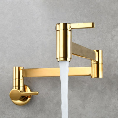 Rynx | 1-handle brushed nickel widespread faucet 1 hole wall-mounted bathroom faucet with brass