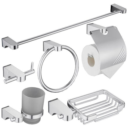 Rynx | 6-piece Chrome Bathroom Accessory as Individual Piece or as Set with Towel Ring Bar
