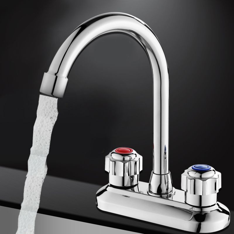 Rynx | 2-handle brass bathroom faucet modern high arch central crane