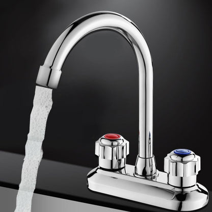Rynx | 2-handle brass bathroom faucet modern high arch central crane