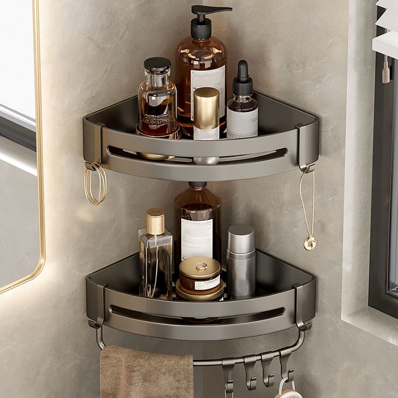 Rynx | Contemporary Aluminum Bathroom Accessory Set Grey Bath Shelf