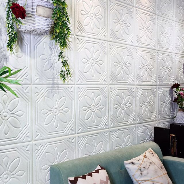 Rynx | Modern Wall Panel Floral 3D Print Peel and Stick Waterproof Wall Panels