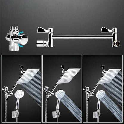 Rynx | Square Dual Shower Head Traditional Wall Mounted Metal Dual Shower Head