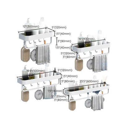 Rynx | White 2-piece Bathroom Hardware Modern Bathroom Accessories Set, Bathroom Shelf
