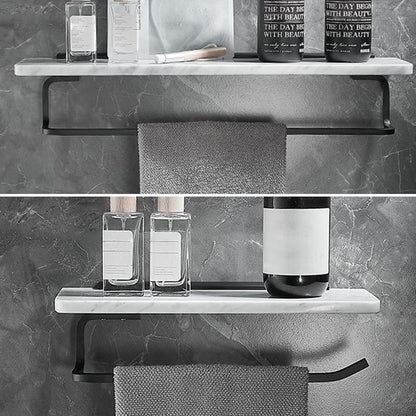 Rynx | Metal and Marble Bathroom Hardware Set as a Single Piece or as a Set in Black
