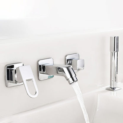 Rynx | Wall Mounted Faucet Brass Lever Handle Bathroom Faucet Hand Shower