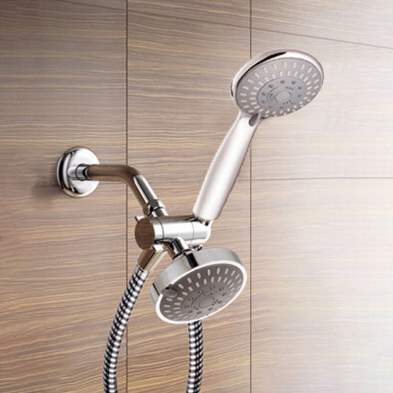 Rynx | Silver Round Fixed Shower Head Modern Style Wall Mount Shower Head