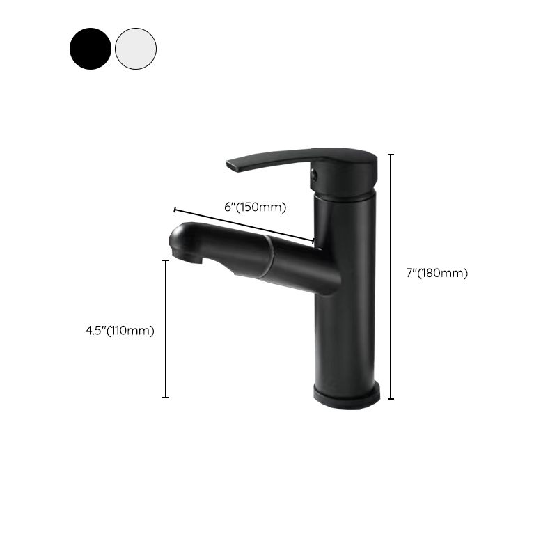 Rynx | Extendable simple bathroom sink faucet 1 hole single lever faucet