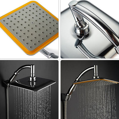 Rynx | Modern Square Showerhead Combo Chrome Rainfall Showerhead