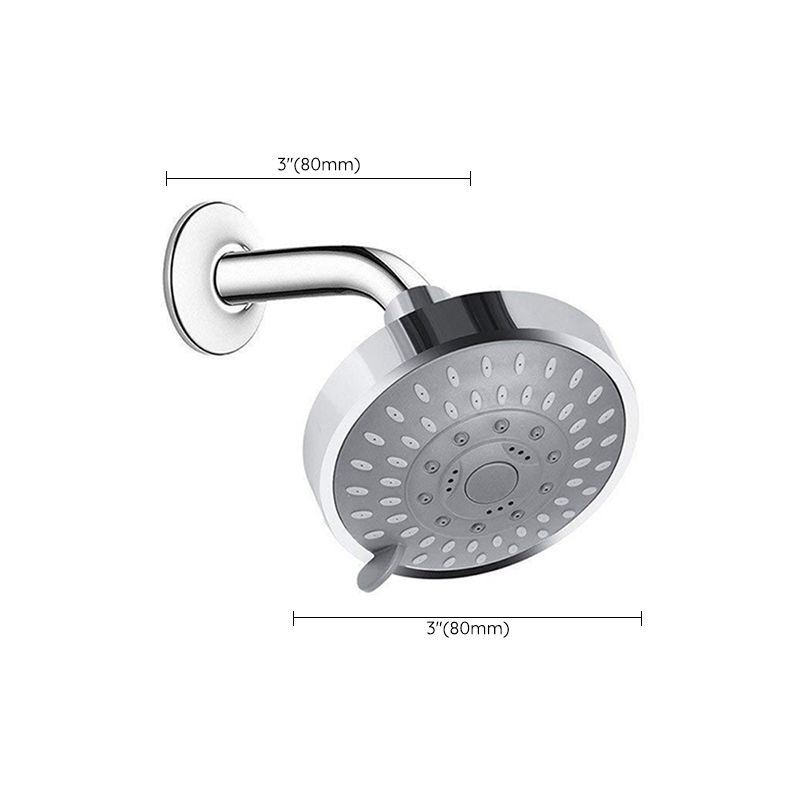 Rynx | Silver Round Fixed Shower Head Modern Style Wall Mount Shower Head