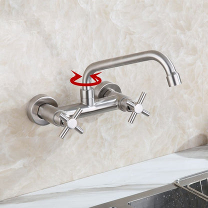 Rynx | Round 2-Handle Bathroom Faucet Single Hole Wall Mounted Bathroom Faucet