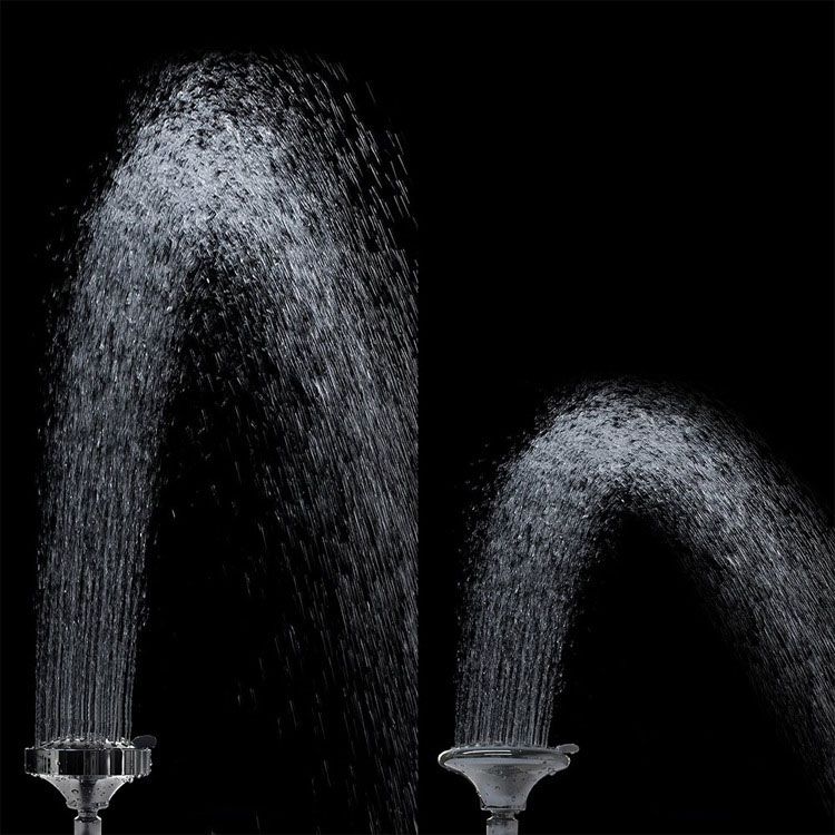 Rynx | Modern Standard 5 Settings Shower Head Round Metal Adjustable Spray Pattern Shower Head
