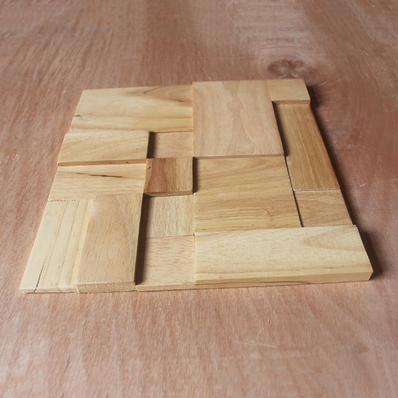 Rynx | Mosaic Wood Wall Cladding Glue Living Room Modern Style Wood Plank