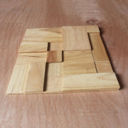Rynx | Mosaic Wood Wall Cladding Glue Living Room Modern Style Wood Plank