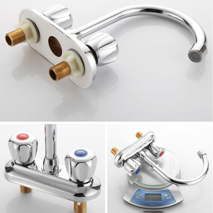 Rynx | 2-handle brass bathroom faucet modern high arch central crane