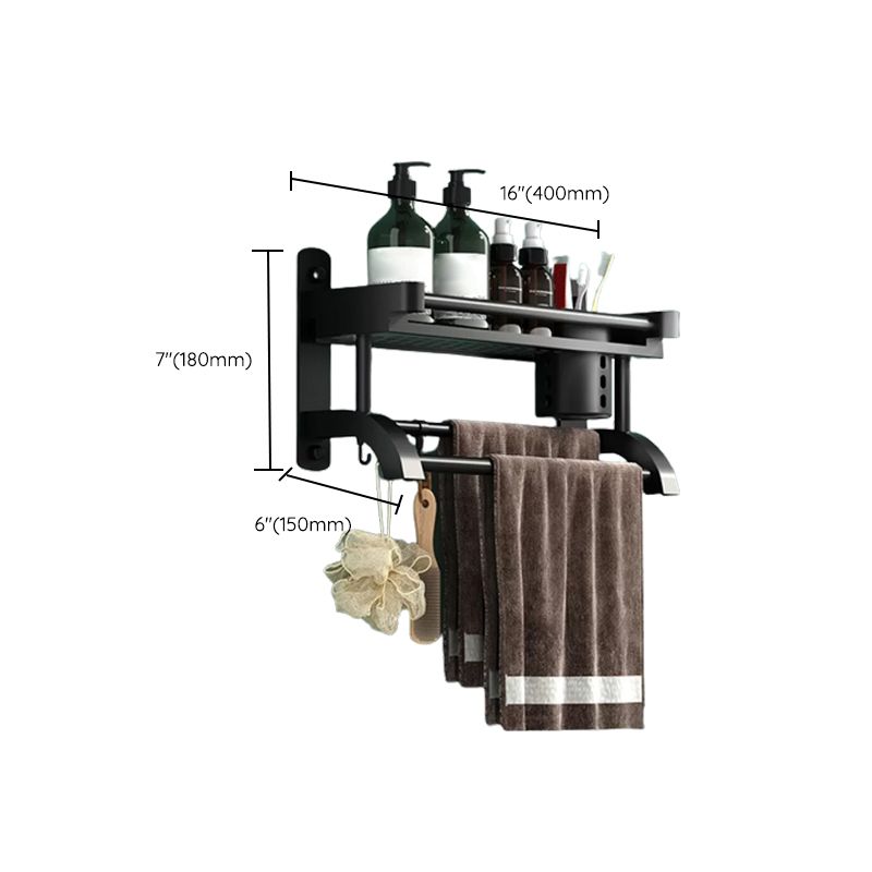 Rynx | Modern Black Bathroom Accessories Stainless Steel Fitting Set Bathroom Shelf